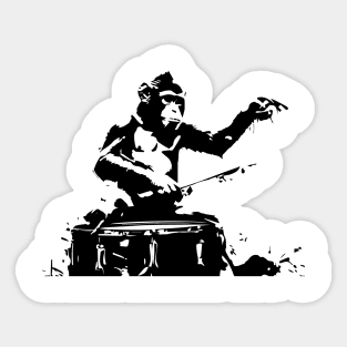 monkey plays the drums Sticker